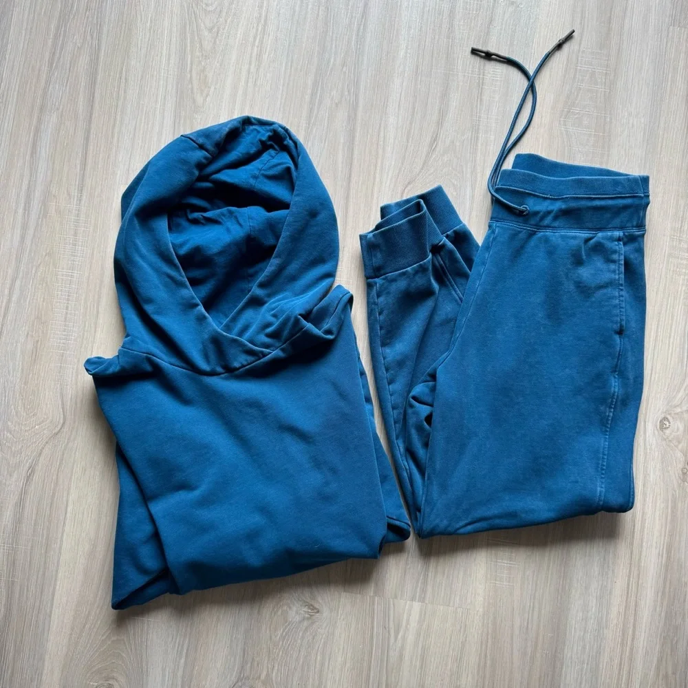 Joy Lab Sweat Set Hoodie Joggers Women’s Small Blue Acid Wash Thumbholes - Picture 14 of 14